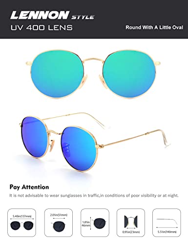 Image of CGID Retro Round Polarized Sunglasses Men Womens Circle Hippie Shades E01