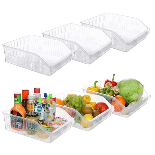 astor24 3er Set Hochwertiger Kühlschrank Küchen Organizer - Ordnungssystem, Kunststoff, Küche Aufbewahrung & Organisation, Schrank, Schublade, lebensmittelecht - BPA frei