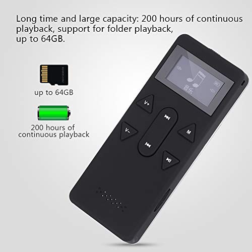 Smart Portable Digital MP3 Player Wth USB Clip, Abs and Metal 200 Life Time 1.2 in Radio Voice Recorder for Folder Playback