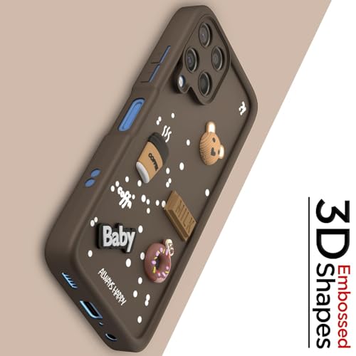 Image of Compatible for Samsung Galaxy M32 4G Cute Fun 3D Ball Cartoon Coffee Liquid Silicone Soft Case Phone Case Back Cover for Samsung Galaxy M32 4G (Brown)
