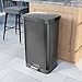 Glad Stainless Steel Step Trash Can with Clorox Odor Protection | Large Metal Kitchen Garbage Bin with Soft Close Lid, Foot Pedal and Waste Bag Roll Holder, 20 Gallon, All Pewter