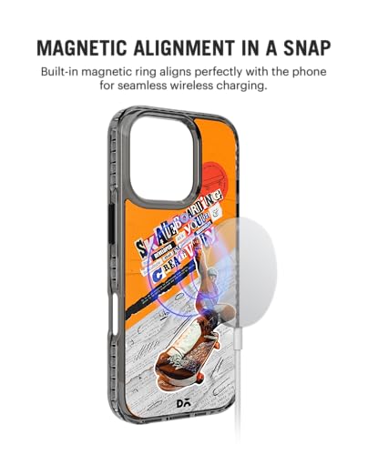 Image of DailyObjects Skater Subculture Stride 2.0 Magnetic Case Cover Compatible with iPhone 16 Pro Max | Wireless Charging Slim Back Cover | 2 Layer Edge Protection & Shockproof
