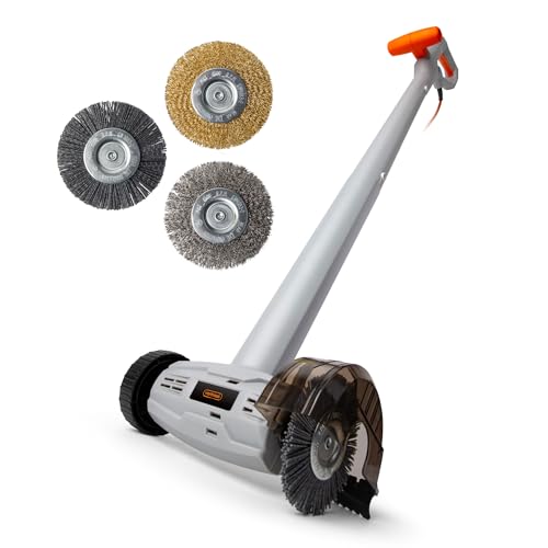 VonHaus Weed Remover Corded Grout Driveway Patio Stone Wood Paving Electric Cleaner/Sweeper Machine 150W 3 Interchangeable Brushes Lightweight Low Noise Durable