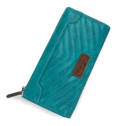 Image of Wrangler Minimalist Wallet for Women Credit Card Wallet Ladies Travel Wallets Monederos de Mujer Card Cases & Money Organizers with Smooth Zippers for Womens Turquoise
