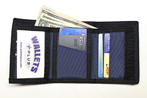 Nylon Trifold Credit Card Wallet - Navy - Image 3
