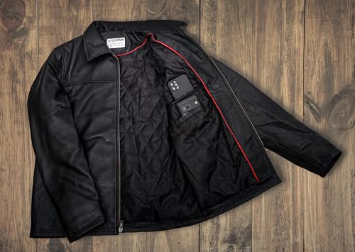Storemm Genuine Lambskin Biker Jacket