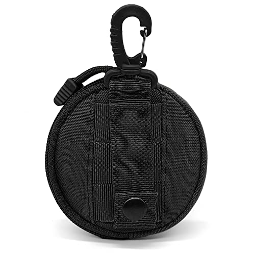 Jaegvida Tactical Coin Purse EDC Pouches with Hook Keys Earphones Coins Pouches 2Pcs (Black+Brown)2