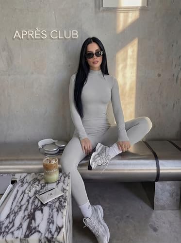 Image of Adult High Neck Long Sleeve Dance Unitard for Women Bodysuits Full Body Leotard Spandex Catsuit