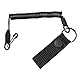 Tactical Pistol Lanyard, Verlustsichere elastische Spirale für Gürtel, Feder-Sicherheitsgurt mit D-Ring-Halter für Militär, Polizei, Sicherheit und den persönlichen Gebrauch