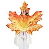 Sipumia Unisex Adult Halloween Realistic Maple Leaves Funny Costume Tropical Role Play Cosplay Party Suit Orange-02