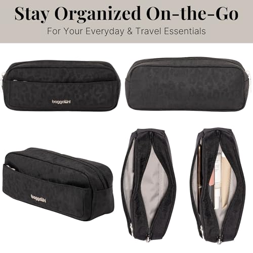 Baggallini Unisex's Long Pocket Cosmetic-Lightweight 7.8”x 3.1”x2.1 Bag-Travel Essentials Makeup Organizer4
