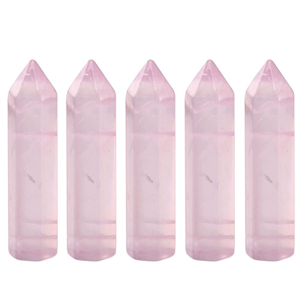 Varita de cuarzo rosa de punta única para decorar el escritorio y tu rincón zen