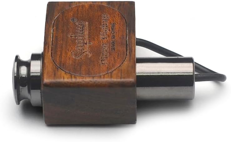 SAPHUE S2 Clip Pickup Transducer for Acoustic/Classic Guitar&Ukulele, Wood Case, 6.35 Jack