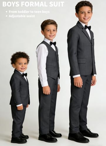 Image of Boys Suit for Kids Formal Slim Fit Tuxedo Suits Ring Bearer Outfit