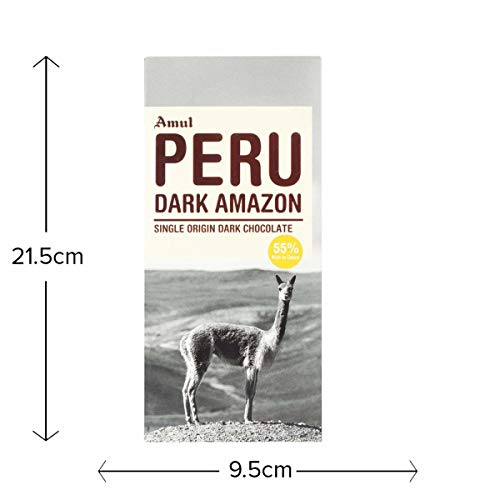 Image of Amul Single Origin Dark Chocolate Bar -Peru Dark (125 grams) - Pack of 4