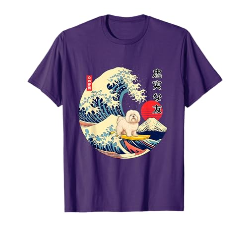 Coton de Tulear Japanese Kanagawa Wave Surf Loyal Dog T-Shirt