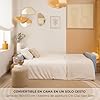 Don Descanso, Sofá Cama 3 plazas Reine, Tapizado en Tela, Sistema Apertura de Libro o Clic-clac, Medida sofá: 201x73x79 cm, Medida Cama: 201x99x42 cm, Incluye 2 Cojines