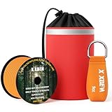 X XBEN Arborist Throw Line Kit with Slick Rope & 9 Throw Weight – 150’ Polyester Rope for Tree Cutting, Trimming, Camping, High Limb Throwing – Reflective Storage Bag, 200LB Tensile Strength