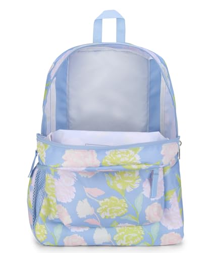 Image of JanSport Cross Town Backpack 17 inch x 12.5 inch x 6 inch - Simple Bag for Everyone with 1 Main Compartment, Front Utility Pocket - Premium Class Accessories - Autumn Tapestry Hydrangea