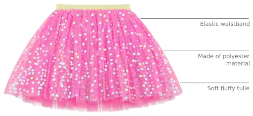 Image of KEREDA Toddler Girls Layered Tutu Skirt Sparkling Sequin Tulle Dance Skirts