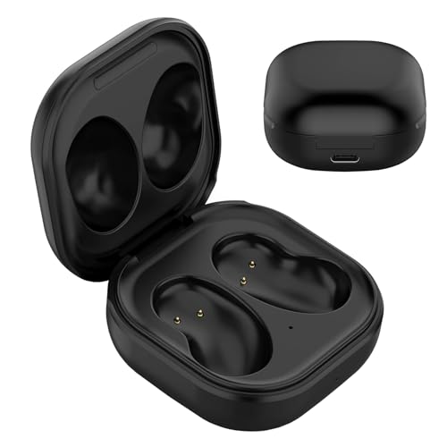 Threeeggs Charging Case for Samsung Galaxy Buds Live, Wired Charger Station for Galaxy Buds Live SM-R180 Earbuds 600Mah (Black)