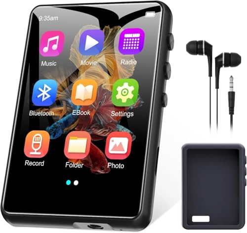 ZAQE 128GB MP3 Player with Bluetooth 5.4, 2.4' Portable HiFi Music Player with FM Radio/HD Speaker/E-Book, Digital Music Player Earphones Included