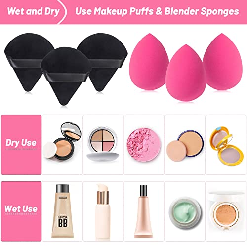 image for shynek Disposable Makeup Applicators Kit with Mixing Palette Powder Pu
