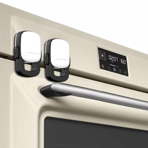 Image of Baby Proofing Kit, Oven Door Lock Child proof Safety Product for Kitchen, Double Button, Heat-Resistant, Easy to Install (2 Pack,Black)