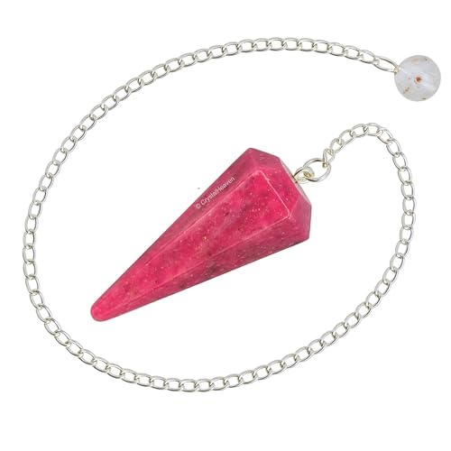 Image of Rhodonite Pendulum Dowsing Tool - Natural Crystal Pendulum for Spiritual Guidance - Premium Dowser Pendulum for Accurate Divination and Energy Healing - Perfect for Energy Healing and Chakra Balancing - Handcrafted with Precision and Elegance