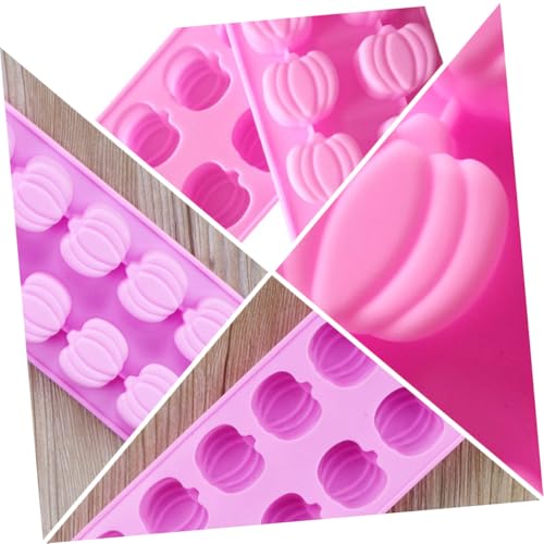 Bandejas de hielo silicona 3 pcs 12 moldes calabaza rosa miniatura 2