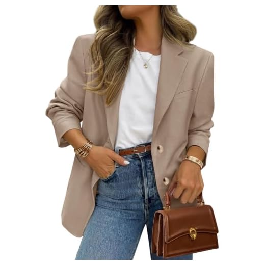 PRETTYGARDEN 2026 Blazers for Women Business Casual Long Sleeve Lapel Open Front Suit Jacket Work Blazer with Pockets (Camel,Medium)