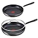 Produktbild Tefal H90917 Jamie Oliver Induktion Pfannenset 3 teilig, 24 + 28 cm + 28cm J.O. Glasdeckel Titanium Pro Antihaftversiegelung, auch geeignet für Induktionsherd, Antihaft Pfannen), Edelstahl