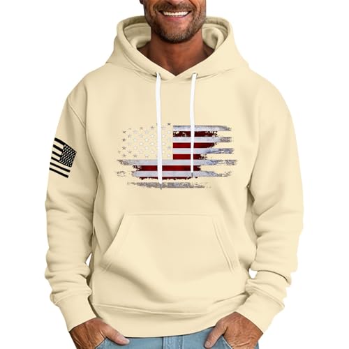Usa Flag Print Hoodie Men Pullover Long Sleeve Drawstring Sweatshirts Casual Fashion Vintage Graphic Comfy Hoodies2