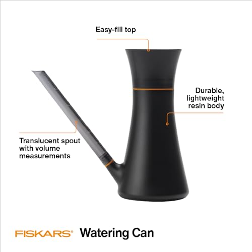 Image of Fiskars Indoor Watering Can,Long Reach Spout for Precision Hydration on House Plants,Flowers&Garden,Anti-Drip Nozzle with Translucent Volume Markings,Ergonomic Recycled Plastic Body,40 oz,(Pack of 4)
