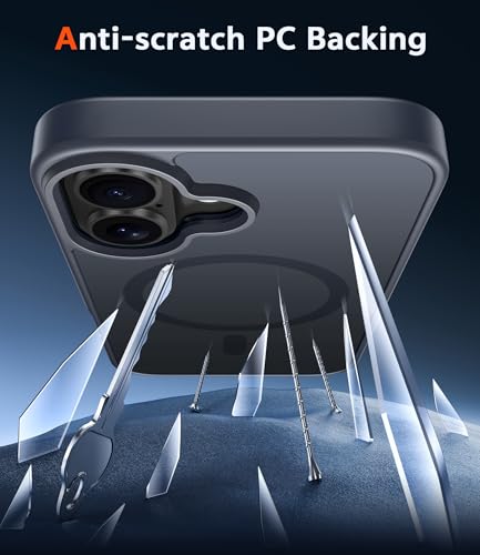 Image of FNTCASE for iPhone 16 Case Matte: Magnetic Slim Shockproof Full Covered Camera Protection Phone Cover - Military Drop Proof Anti-Scratch Durable Silicone Protective Cases