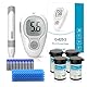 Blutzuckermessgerät-Set, 100 Teststreifen, 100 Lanzetten, 1 Blutzuckermessgerät, 1 Stechhilfe, Diabetes-Testset ohne Codierung, Glucometer mit großem Display, Glucometer für den Heimgebrauch