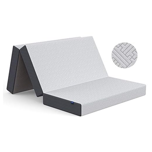 Inofia 5-Inch Folding Mattress Twin, Memory Foam Tri-fold Mattress, Non-Slip Washable Cover, Foldable & Portable Floor Bed for Camping, Play, Reading, Road Trip