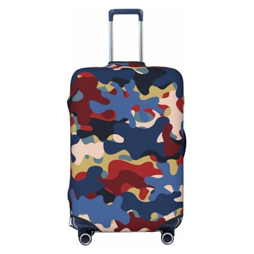Luggage Cover Protector - Navy Red Camo Print Fit 29-32 Inch Suitcase Covers for Luggage