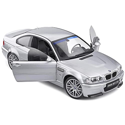 Solido 1:18 2003 BMW E46 CSL Coupe Gris Plateado miniatura 4