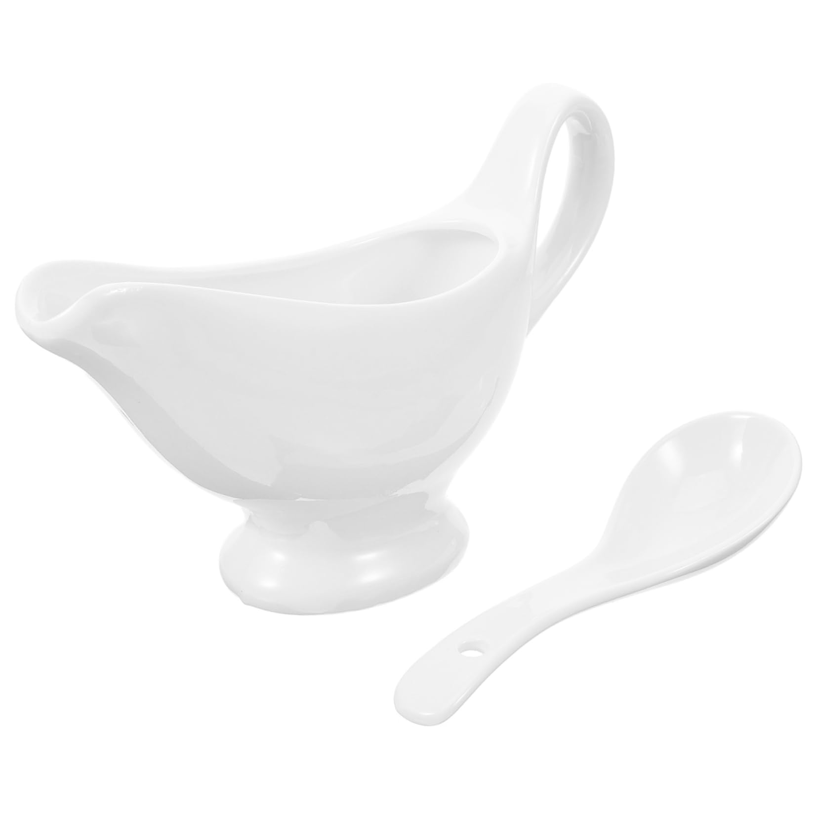 Alipis 5 Pièces Vaisselle en saucière récipient plat beurre à tartiner soucoupe beurrier double Assiette à sauce en céramique Saucière en céramique pichet à crème pichets de sauce blanche