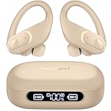 occiam Wireless Earbuds Bluetooth Headphones 96Hrs Playback Sport Ear Buds with Earhooks Microphone in-Ear Earphones Stereo Sound for Laptop Pad Phones Workout Running Exercise Gym (Nude, M)