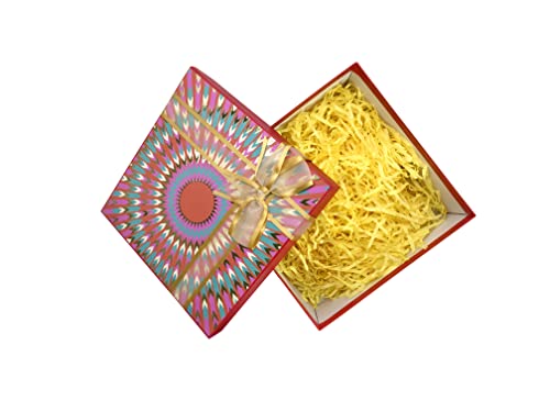 Image of Thin Shredded Paper Crinkle Paper Grass Strips Gift Tray Decoration, Gift Hamper Decorations, Gift Box fillers, Wedding Birthday & Valentines Day Gift (500 Grams, Yellow)