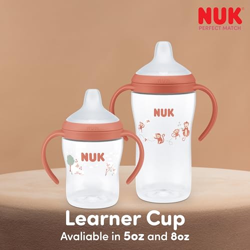 Image of NUK Perfect Match Learner Cup, 5 oz, 2 pack - Soft Spout, Easy-Grip Handles, BPA Free, Spill Proof Transition Sippy Cup