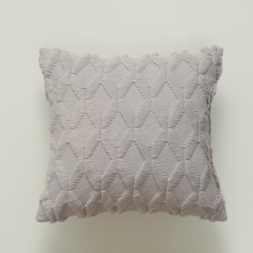 Zosoore Gris Funda Almohada Geometría Bordado Fundas Cojines 45x45 cm 3D Protector Almohada para Sofa, Silla Patio Jardín Terraza Salón Dormitorio Interior/Exterior Otoño Decor, Regalos Mujeres 1L-19