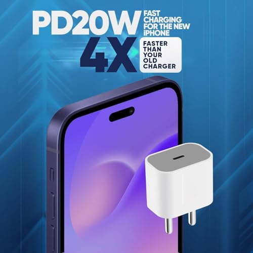 Image of Mudo 20W Type-C Adapter [MFi Certified - 6 Month Warranty] Compatible with iPhone 16 /16 Pro & Pro Max,iPhone 15 /15 Pro & Pro Max,14 /13 /12 /11 (PD3.0 Fast Charging Adaptor), White