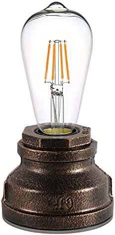 Lovefindahome Vintage Touch Control Table Lamp,Edison 4W LED Dimmable Bulb Included,with 3 Levels of Brightness,Small Desk Industrial Night Light for Living Room Bedroom,Bronze