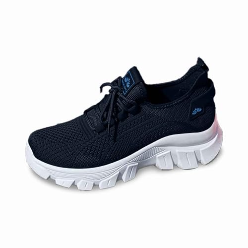 Zapatos de Correr Mujer Calzado con Soporte de Arco Uso Interior y Exterior fabricación Durable y sólida Bambas Casuales Resistentes Zapatillas Anchas para Mujer adecuados para Fascitis Plantar
