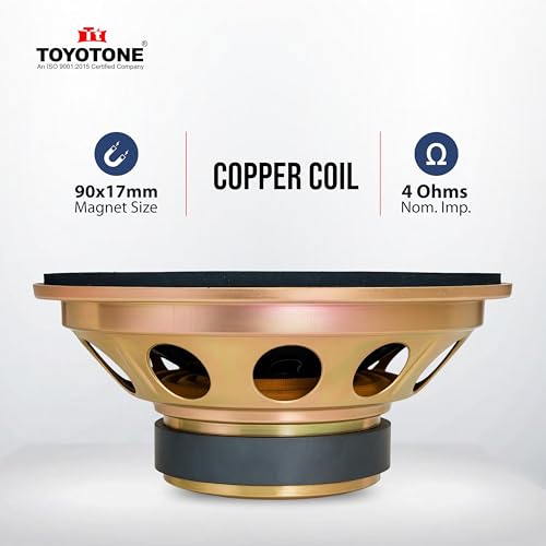 Image of 8 inch Inch Gold-Series Stereo HI-FI Woofer Speaker | Copper Coil | Impedance 4 Ohms | 90 * 17MM Magnet | 40 Watt Nominal | 60 Watt Maxx Power for Car and Home Audio System