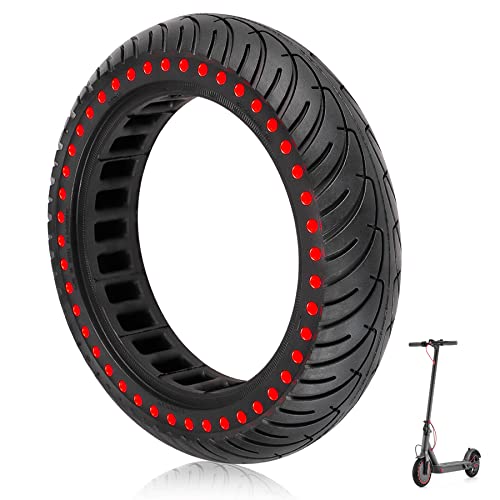 ANSENI Ny version fulldäck för Xiaomi skoter M365,1S, Essential, Pro2, Gotrax gxl/XR, elastiskt hjul, solid 8,5 anti-punktering (röd prick 1 enhet)