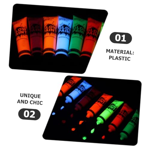 HAKIDZEL 8 Peças De Tinta Facial Que Brilha No Escuro Tinta Para Rosto Que Brilha No Escuro Tinta Co